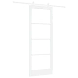 Sliding Door ORKDAL White 83 x 211 cm Solid Pine Wood and Glass 3332056