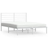 Metal Bed Frame without Mattress with Headboard White 150x200cm 352370