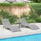 Sun Loungers 2 pcs Grey 184x55x64 cm Solid Wood Acacia 3155468