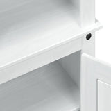 Highboard White 74 x 38 x 170 cm Solid Pine Wood 42024950