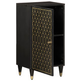 Side Cabinet Black Solid mango wood, engineered wood 358344