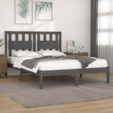 3103955 Bed Frame without Mattress Grey Solid Wood 200x200 cm