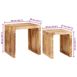 Nesting Tables 2 pcs Brown 46 x 40 x 46 cm Solid Mango Wood 4104559