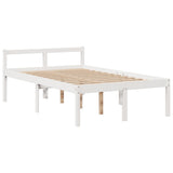 Bookcase Bed without Mattress White 135x190 cm Doouble Solid Wood Pine 3322046