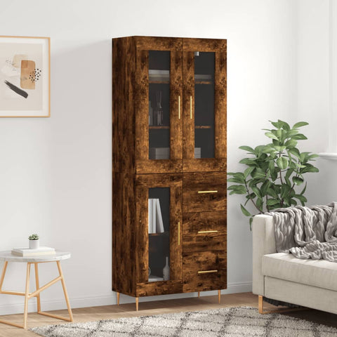 Highboard Smoked Oak 69.5x34x180 cm Engineered Wood 3198590