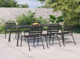 7 Piece Garden Dining Set Anthracite Steel 3187993