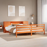 Bookcase Bed without Mattress Wax Brown 180x200 cm Super King Solid Wood Pine 3321869