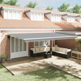 Awning Frame with LED Strip Lights White 600 x 350 cm Aluminium 313228