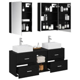 Bathroom Furniture Set 5 pcs Black Oak 3406808