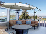 2.7m Garden Banana Parasol Cantilever Umbrella with Crank Handle and Cross Base for Outdoor, Hanging T3398P315941