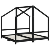 Kids Bed Frame Black 2x cm Solid Wood Pine 3200597