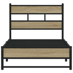 Metal Bed Frame without Mattress Sonoma Oak 100x190 cm 4017266