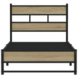 Metal Bed Frame without Mattress Sonoma Oak 100x190 cm 4017266