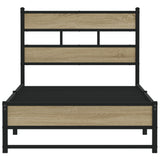 Metal Bed Frame without Mattress Sonoma Oak 107x203 cm 4017268