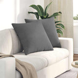 Sofa Pillows 2 pcs Dark Grey 80 x 80 cm Fabric 42014071