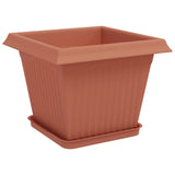 Plant Pots 6 pcs Brick Red 28.5 x 28.5 x 22 cm Plastic 3403293
