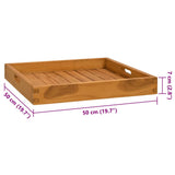 Serving Tray 50x50 cm Solid Teak Wood 315457