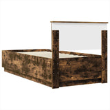 Bed Frame with Headboard Smoked Oak 70 x 190 cm Engineered Wood 3408128