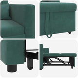 Pull out Sofa Bed Single Dark green 90 x 165 x 87 cm Velvet 42002699