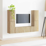 TV Cabinet Set 6 pcs Sonoma Oak Engineered Wood 3409107