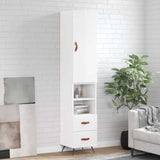Highboard High Gloss White 34.5x34x180 cm Engineered Wood 3198891