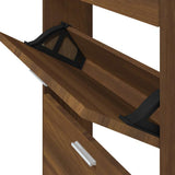Shoe Cabinet Brown Oak 59x17x81 cm Engineered Wood 342541