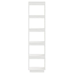 Book Cabinet/Room Divider White 40x35x167 cm Solid Wood Pine 810855