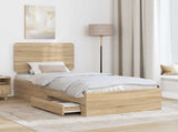 Bed Frame with Headboard Sonoma Oak 90 x 200 cm Engineered Wood 3412830