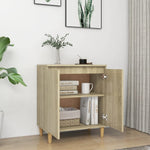 ZNTS Sideboard with Solid Wood Legs Sonoma Oak 60x35x70 cm Engineered Wood 806070