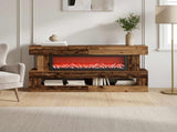 Electric Fireplace Old Wood 150 x 21 x 77 cm Engineered wood 8020838