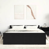 Bed Frame without Mattress Black Oak 140x190 cm Engineered Wood 3329324