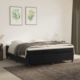 Box Spring Bed Frame Black Super King Velvet 3121228