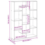 Book Cabinet Grey Sonoma 102x29x143 cm Engineered Wood 3310303