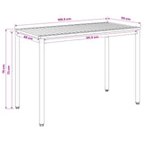 Garden Dinner Table Natural and Black 108.5 x 55 x 75 cm 901313