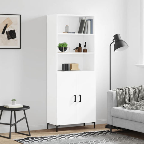 Highboard White 69.5x34x180 cm Engineered Wood 3189253