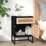 ZNTS Bedside Cabinet Black 40x30x55.5 cm Engineered Wood&Iron 352093