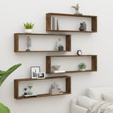 Wall Cube Shelves 4 pcs Smoked Oak 100x15x30 cm Engineered Wood 815907