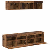 TV Wall Units with LED with LED 5 pcs Old Wood 80 x 30 x 40 cm 3402968