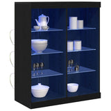 LED Sideboard Black Oak 81 x 37 x 100 cm Engineered Wood 863050