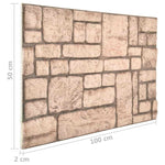 3D Wall Panels with Beige Brick Design 10 pcs EPS 147206