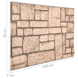 3D Wall Panels with Beige Brick Design 10 pcs EPS 147206
