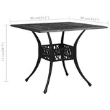Garden Table Black 90x90x73 cm Cast Aluminium 315589