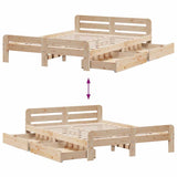 Bed frame without Mattress 150x200 cm King Size Solid Wood Pine 3309035