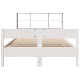 Bookcase Bed without Mattress White 120x190 cm Small Double Solid Wood Pine 3323006