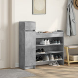 Shoe Cabinet Concrete Grey 100.5x28x100 cm Engineered Wood 840425
