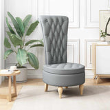 Slipper Chair Light Grey 56.5 x 70 x 110 cm Fabric 42020678