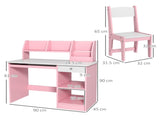 Two-Piece Kids Desk and Chair Set with Storage, for Ages 5-8 Years - Pink T3398P347723