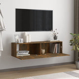 TV Wall Cabinet Smoked Oak 120x30x30 cm Engineered Wood 815099