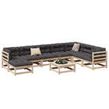 9 Piece Garden Sofa Set Solid Wood Pine 3299581