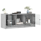 TV Cabinet with Glass Doors Grey Sonoma 102x37x42 cm 836411